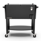 Permasteel - Glacière de patio roulante 80 pintes avec séparateur et étagère - noire-Le séparateur amovible permet cinq configurations différentes pour s’adapter à vos besoins.