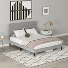 HOMCOM - Cadre de lit plateforme rembourré format queen avec tête de lit - gris-Espace sous le lit de 6,3 po (16 cm) pour le rangement et un nettoyage facile 