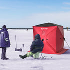 Outsunny - Abri De Pêche Sur Glace Pop-Up 2 Personnes Avec Sac De Transport-Rouge-Assez d'espace pour 2 personnes 