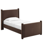 Modway - Rael Performance Velvet Lit à plateforme jumelle, Marron chocolat-6