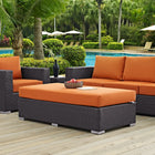 Modway - Convene Terrasse extérieure Tissu Ottoman rectangulaire in Espresso Orange-Cadre en aluminium revêtu de poudre