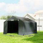 Outsunny - Abri portable 10 pi x 10 pi-Bâche en PE épaissie de 200 g/m², résistante à la déchirure et imperméable, gardant vos affaires au sec
