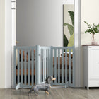 PawHut - Barrière pour chien 3 panneaux pliable avec pieds pour taille moyenne et inférieure - gris-Deux supports supplémentaires pour une stabilité accrue 