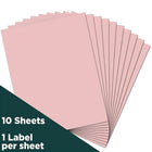 Jam Paper Étiquettes autocollantes pleine page, 8 1/2 x 11 po, rose pastel, 10/paquet-Rose