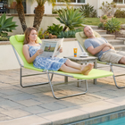 Outsunny - Chaise longue d’extérieur - chaise pliante inclinable réglable - vert-Dossier réglable en 5 positions - de 0 à 180 degrés pour répondre à vos besoins de confort