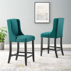 Modway - Baron Tissu rembourré Tabouret de comptoir - Sarcelle - Ensemble de 2-Rembourrage en mousse dense pour le confort