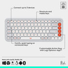 Logitech - Pop Icon ensemble clavier et souris Bluetooth - Blanc cassé-Compatible avec les ordinateurs portables MacBook Neo : connexion Bluetooth instantanée, compatibilité parfaite et couleurs assorties