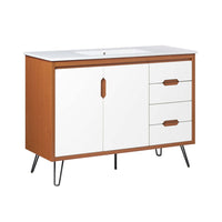 Modway - Energize 48" Vanette de salle de bain - Blanc cerise-Vanité de salle de bain moderne du milieu du siècle