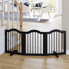 PawHut - Barrière pour animaux autoportante avec 2 pieds de support - noir-Deux supports supplémentaires pour une stabilité accrue 