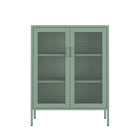 Manhattan Comfort - Amelia 31,5 po Buffet Moderne d’Appoint - Vert-Armoire d’appoint moderne en métal parfaite pour le rangement et l’organisation