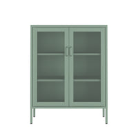 Manhattan Comfort - Amelia 31,5 po Buffet Moderne d’Appoint - Vert-Armoire d’appoint moderne en métal parfaite pour le rangement et l’organisation