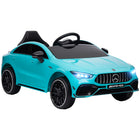 Qaba - Mercedes-Benz AMG CLA 45 voiture électrique sous licence 12V à chevaucher - bleu clair-Design sous licence Mercedes-benz AMG CLA 45 pour un aspect authentique 