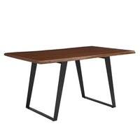 Modway - Viggo Bois d’acacia à bord vivant de 60 po Bois d’acacia Table à manger, Noyer noir-Table à manger Live Edge