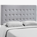 Modway - Tinble Tissu rembourré Tête de lit Queen, Gris ciel-Montures en 4 emplacements