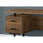 Monarch Specialties - 7625 Bureau 60 po L - Noyer/Metal Noir-La configuration réversible permet une installation à gauche ou à droite selon vos besoins.