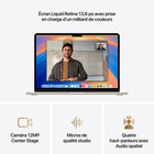 Apple - Portatif MacBook Air 13 po - Puce M4 - SSD 256 Go - Mémoire unifiée 16 Go - Comète - Français-Design Portable - Poids plume mesurant à peine plus d’un centimètre d’épaisseur, MacBook Air trouve facilement sa place dans votre sac – et votre quotidien