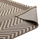 Modway - Optica Chevron avec bordures d’extrémité intérieures et extérieures Tapis de comédie 8 pi l x 10 pi L - Beige clair et beige foncé-Haute densité / Tissé à la machine