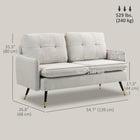 HOMCOM - Canapé loveseat 55 po avec dossier capitonné - blanc crème-Les coussins du dossier et de l’assise généreusement rembourrés offrent soutien et détente   