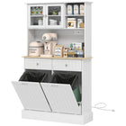 HOMCOM - Armoire de cuisine avec station de recharge - blanc-Peut être utilisé dans la cuisine, la salle de bain, la buanderie ou le couloir 