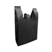 Reliabag - Réutilisables sacs pour t-shirts non tissés - 11 x 7 x 20 - Noir - Paquet de 100-Réutilisabilité : les sacs pour t-shirts non tissés sont conçus pour être réutilisables