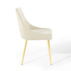Modway - Viscount Performance Velvet Chaises de salle à manger Ensemble de 2 - Ivoire d’or-Capacité du poids de la chaise : 300 lbs.