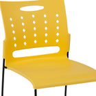 Flash Furniture - Chaise empilable jaune de la série HERCULES à base traîneau d'une capacité de 881 lb avec dossier ventilé-Garantie à vie limitée sur le cadre
