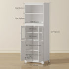 HOMCOM - Armoire de cuisine autoportante 63 po avec étagères - blanc-Fabriqué en bois d'ingénierie avec une sangle anti-basculement pour plus de stabilité 