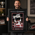 Frameworth - Sebastian Aho 16 po H x 20 po l Cadre signature réplique Carolina Hurricanes Champions de la Coupe Stanley 2026 - Sous licence officielle LNH/AJLNH-Facade protectrice claire pour la presentation imprimee