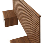 Modway - Render Ensemble 6 pièces : Tête de lit Simple murale et tables de chevet modernes - Noyer Blanc-Tiroir spacieux à glissement complet