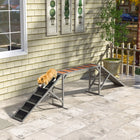 PawHut - Rampe d’équipement d’agilité pour chien avec barre de sécurité, surface antidérapante - gris-Les barres de sécurité et la surface antidérapante garantissent une stabilité optimale ;