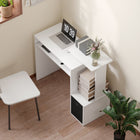 HOMCOM - Bureau d'ordinateur avec plateau à clavier coulissant - 39,25 po L x 15,75 po l x 34 po H - blanc-Taille compacte adaptée aux maisons, bureaux, chambres et autres pièces avec peu d’espace