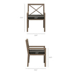 Modway - Northlake Terrasse extérieure Teck Fauteuil à manger, Gris silex-Base de siège à lattes