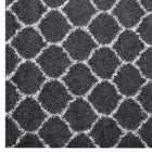 Modway - Solvea Treillis marocain Tapis 5 pi l x 8 pi L Shag Area - Gris foncé et ivoire-Résistant aux taches / Facile à nettoyer