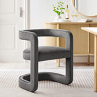 Modway - Winslow Tonneau Performance Velvet Chaise à manger - Storm Grey-Rembourrage en mousse dense