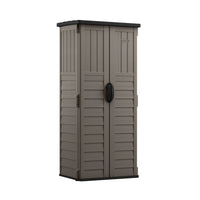 Suncast - Abri vertical - couleur Stoney-Les panneaux en résine multi parois sont conçus pour la solidité et la durabilité.