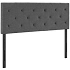 Modway - Terisa Tissu rembourré Tête de lit King, Gris-Rembourrage fin en polyester