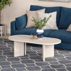 Hudson&Canal - Table basse ovale Alma 48" de largeur - Blanc aulne-Caractéristiques assemblage facile