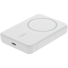 Belkin - Batterie externe magnétique sans fil 5k avec support - Blanc-Chargez sans fil un appareil iPhone 16/15/14/13/12 avec jusqu'à 7,5 W de puissance