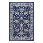 Modway - Kazia Treillis floral vieilli Tapis de 5 pi l x 8 pi L - Bleu foncé et ivoire-Tapis à treillis floral vieilli