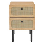Modway - Chaucer 2 tiroirs Table de chevet, Chêne-Stratifié à grain de bois