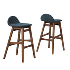 Modway - Juno Tabouret de bar - Tissu bleu marine - Ensemble de 2-Dossier bas