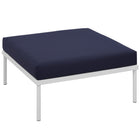 Modway - Harmony Terrasse extérieure Aluminium Ottoman in Marine blanche-Cadre en aluminium revêtu en poudre