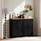 HOMCOM - Buffet moderne 47,2 po L avec rangement - noir-Portes shaker avec dessus naturel pour une décoration simple 