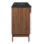 Modway - Render 48" Vanité de salle de bain à un seul lavabo - Noyer blanc Noir-Tiroirs à extension complète