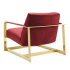 Modway - Seg Performance Velvet Chaise d’accent - Bordeaux doré-Capsules de pied non marquées