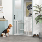 PawHut - Porte pour Chien avec Porte pour Chat avec 2 Kits d'Extension - 30"-41" L x 30" H-Options de montage par pression ou par perçage