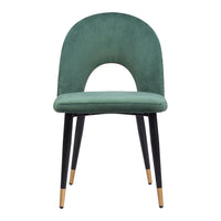 Zuo - Menlo Chaise de salle à manger - Vert - Ensemble de 2-Revêtement doux et lisse