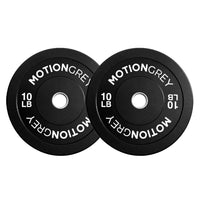 MotionGrey - Disques de musculation standard - Disques olympiques pour barre d’entraînement de force - 10 lb - Noir - Lot de 2-Plaques avec revêtement en caoutchouc durable : Revêtement épais qui réduit le bruit, protège le sol et assure une durabilité à long terme
