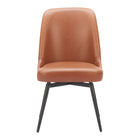 Zuo - Keppel Chaise de salle à manger pivotante - Brun - Ensemble de 2-Confort moelleux et matériaux durables