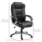 Vinsetto - Fauteuil de direction à dossier haut avec accoudoirs rembourrés-Roues pivotantes à 360 degrés sur base en nylon robuste assurent une mobilité facile et rapide